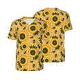 thumbnail image 3 of Daiia Bees and Sunflowers Mens Baseball Jersey Button Down Shirts Short Sleeve Sports Uniforms-3X-Large, 3 of 9