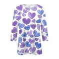 thumbnail image 4 of Inglocry Valentines Shirts For Women 3/4 Sleeve Valentine Day Top 2026 Cute Heart Print Graphic Shirt Crewneck Pullover Light Blue 5XL, 4 of 4