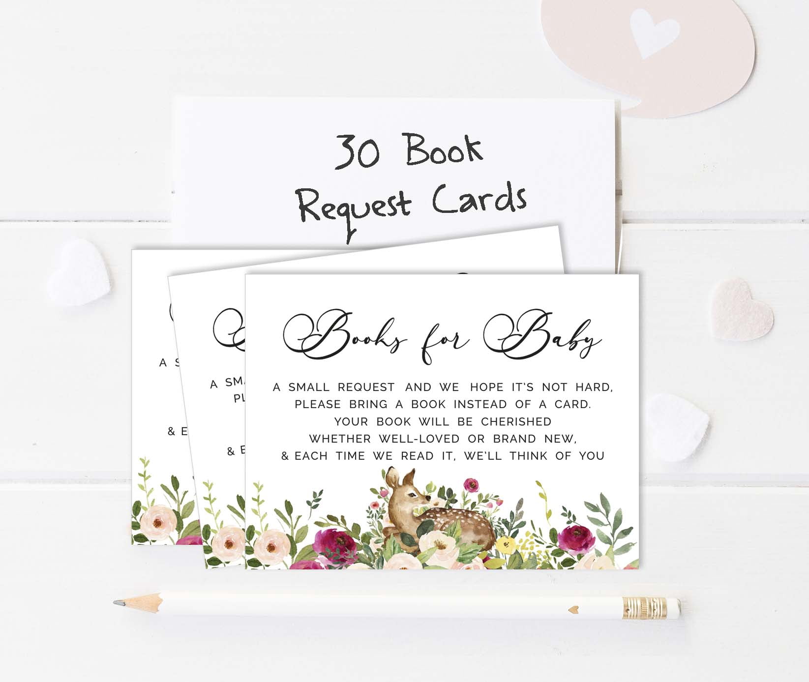Inkdotpot 30 Books For Baby Shower Request Cards Bring A Book Instead Of A Card Deer Jungle Animals Oh Deer Baby Shower Invitations Inserts Games