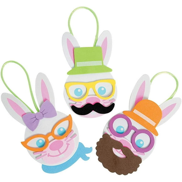 HTOOQ HTOOQ Kit for Kids Foam Bunny Ornament [12 Pack] Spring Fun Home Activities HTOOQ Mess Free Arts & Craft Self Adhesive - -