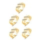 thumbnail image 1 of Guardurnaity Anillo abierto de cristal elegante estética mano fiesta joyería aniversario Oficina madre regalo disfraz accesorios oro Gold 5piezas Guardurnaity CBP235062, 1 of 5