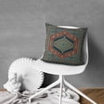 thumbnail image 3 of Green Boho Throw Pillow Covers with Monaco Rug Carpet Theme - 18x18 inch Set of 2 Cushion Cases, 3 of 7