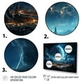 thumbnail image 3 of Designart "Cosmic Space Landscape White and Blue III" Astronomy & Space Framed Wall Art - Modern White Planets Living Room Framed Canvas Art, 3 of 6