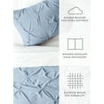 thumbnail image 4 of Comfort Canopy - 3 Piece Light Blue Pinch Pleated Duvet Cover Set with Shams for Twin Size Bedding, 4 of 10