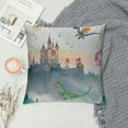thumbnail image 2 of Cartoon Dinosaurs Theme Fitted Sheet for Kids Full Size, Beautiful Princess Castle Carriage Pattern Bedding Sheet,Rainbow Stars Theme, 2 of 5