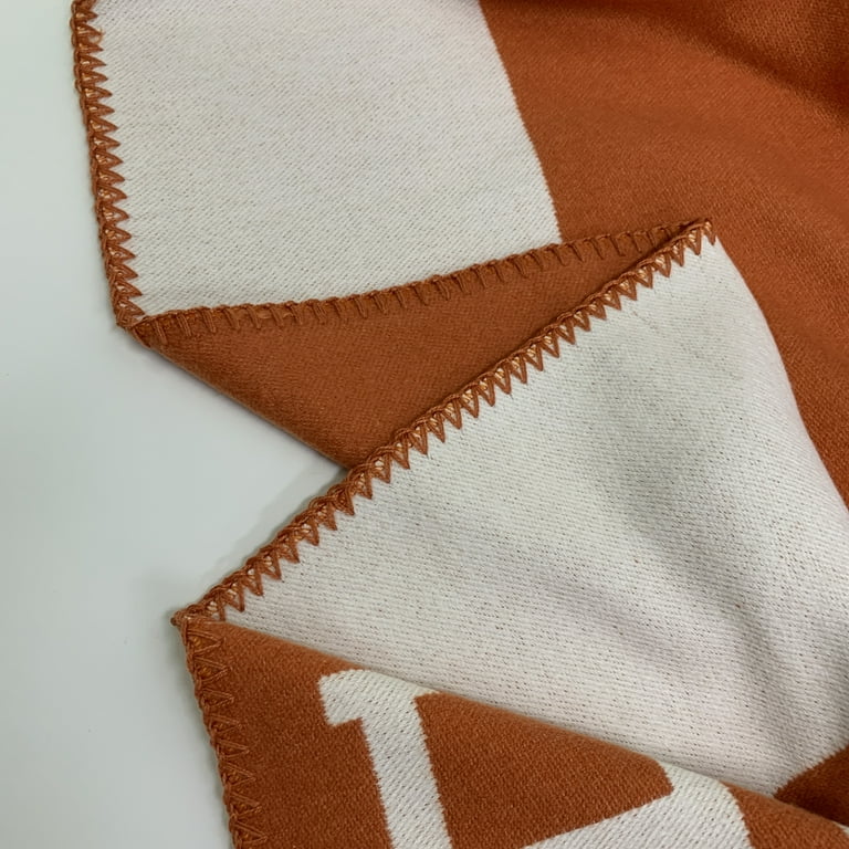 H Throw Blanket Warm Shawl Thick Knitted Cashmere Blankets Yoga Sofa Living Room Or Bed Air Conditioned Room Decoration Blanket 55 Inches 67 Inches