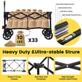 thumbnail image 3 of Sekey 330lbs Beach Wagon Cart 220L Collapsible Wagon Heavy Duty Foldable Wagon Fold Wagon Cart with Big Wheel for Garden, Camping, Shopping (Red), 3 of 9