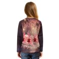 thumbnail image 2 of Xixirimido Axolotl Forest Print Girls Long Sleeve Shirts Casual T-shirt Loose Fit Tunic Tops Crewneck Blouse Tees for Fall Winter, Size 5-6, 2 of 7
