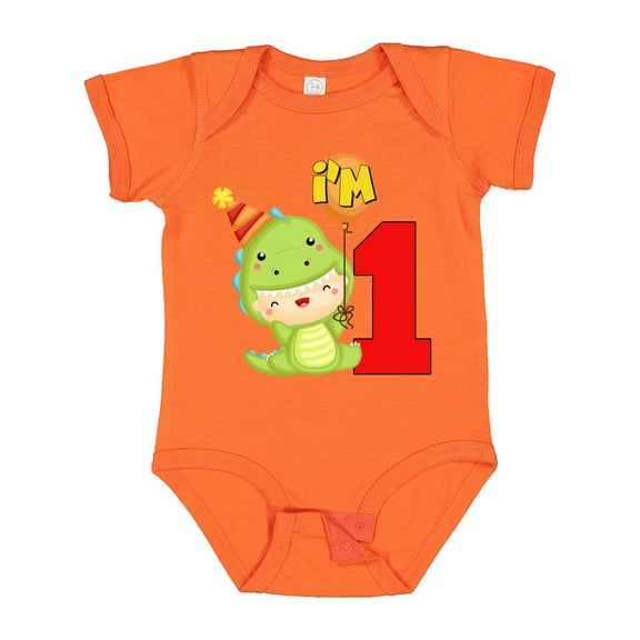 Inktastic 1st Birthday Cute Dinosaur Boys or Girls Baby Bodysuit