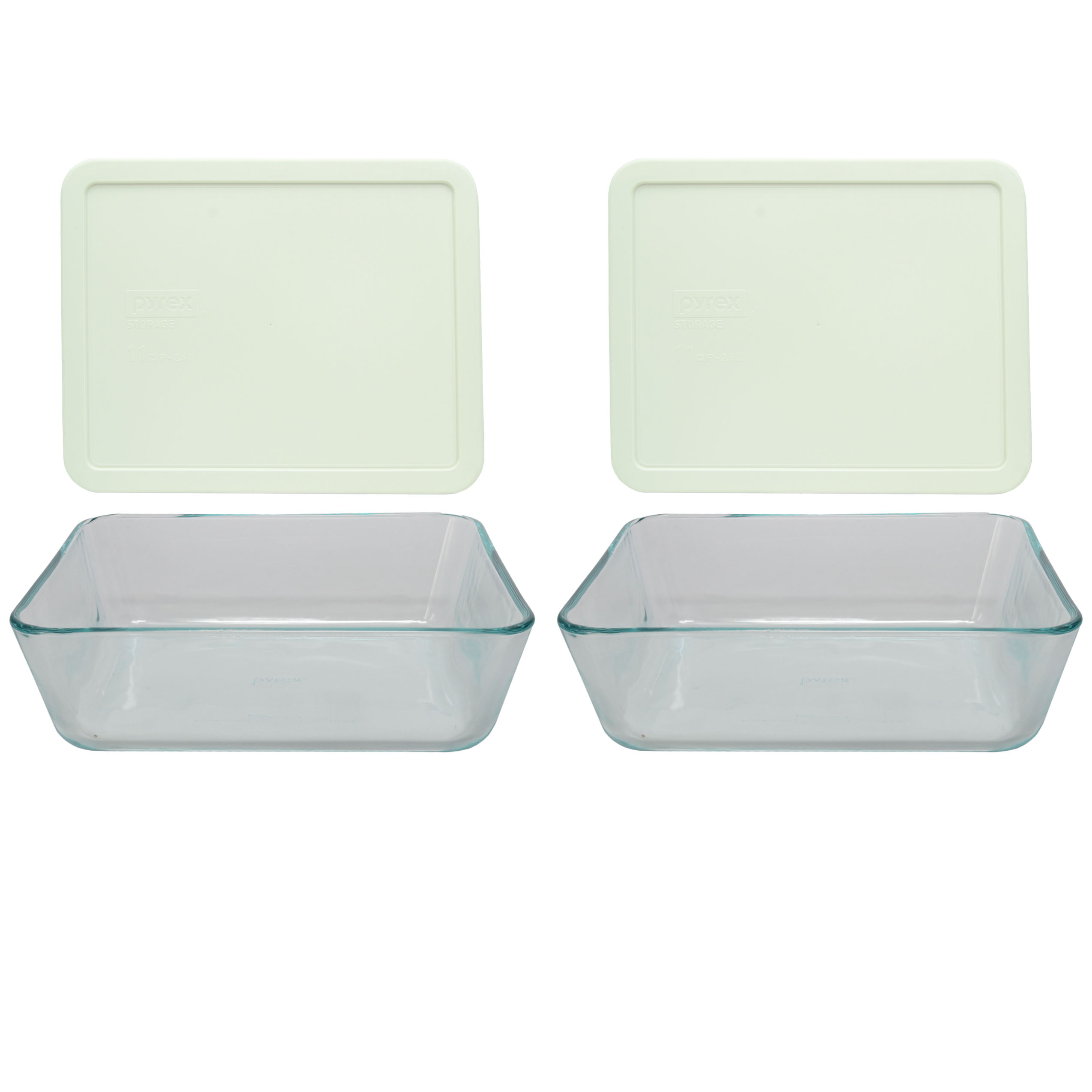 Pyrex 7212 Glass Food Storage Dish with 7212PC White Plastic Lid Cover