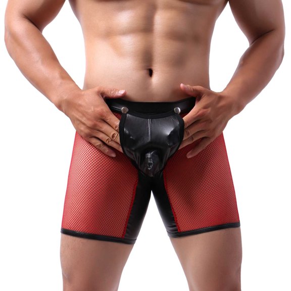 Sngxgn Men's Underwear Soft Boxer Briefs Stretch Trunks(Red,XXL)