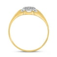 thumbnail image 3 of 10kt Yellow Gold Mens Round Diamond Cluster Ring .02 Cttw, 3 of 4