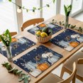 thumbnail image 5 of Navy Blue Fall Placemats Set of 2, Botanical Leaves Thanksgiving Pumpkins Washable Wipeable Table Mats for Dining Tables, Indoor Outdoor Kitchen Place Mats for Holiday Party Table Decor, 5 of 9