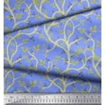 thumbnail image 3 of Soimoi Blue polyester Crepe Fabric Blueberry Leaves Printed Fabric 1 Yard 42 Inch Wide, 3 of 3