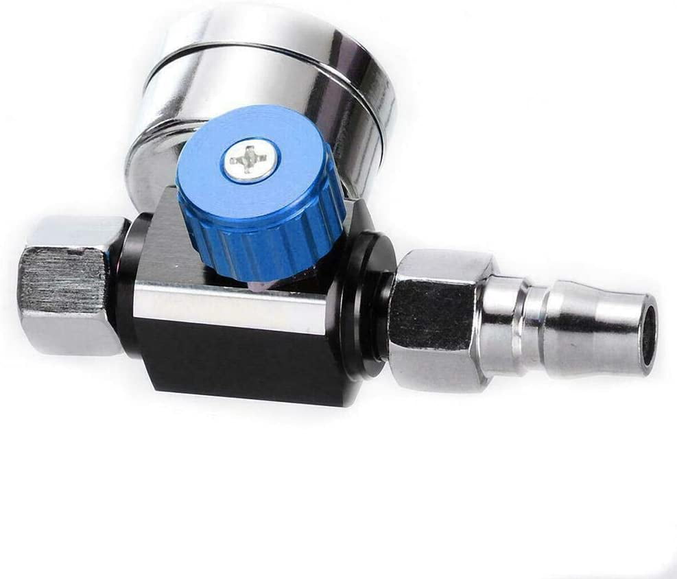 1/4" Mini Air Valve Regulator Tail Pressure Gauge Nozzle Tool for Spraygun US 