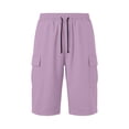 thumbnail image 1 of FhsagQ Male Cargo Short Pants for Men with Slanted Front Pockets and Backless Design for Utility Workwear Purple Size S, 1 of 7