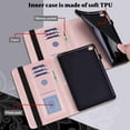 thumbnail image 2 of Dteck Case for Samsung Galaxy Tab A 8.0 SM-T290/SM-T295 2019 Without S Pen Model, Premium Leather Embossed Pattern Folding Stand Magnetic Closure Wallet Cover with Card Pencil Slots, Roesgold, 2 of 7