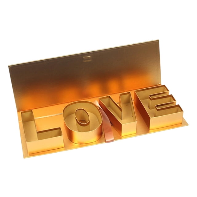 Caja de regalo vacía para flores, cartón, contenedor versátil multiusos, regalos para el Día de Navidad. Oro