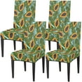 thumbnail image 2 of Summer Papaya Leaves Dining Room Chair Covers Set of 4 Washable Kitchen Parsons Seat Protector Removable Dining Chair Slipcovers Decorative Stretch Dining Chair Covers for Home Party Hotel, 2 of 6