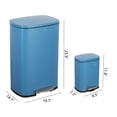 thumbnail image 3 of Connor Rectangular 13.2 Gallon (50L) Trash Can with Soft-Close Lid and FREE Mini Trash Can, Bright Cobalt Blue, 3 of 10