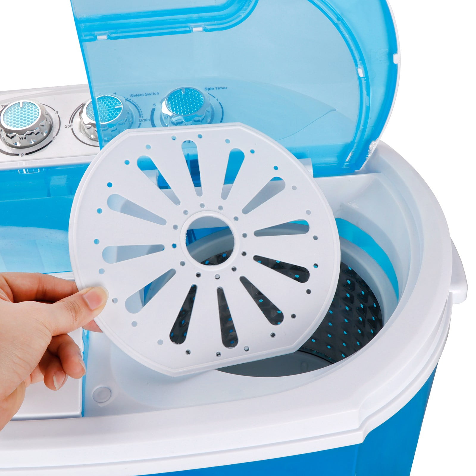 UWR-Nite Washing Machine, Portable Clothes Washing Machines, Wash and Spin  Cycle, Semi-Automatic Laundry Machine, Twin Tub Mini Washer Machine for