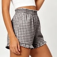 thumbnail image 4 of Tumotour Summer Board Shorts for Women'S Ruffled High Waist Plaid Athletic Workout Shorts Wide-Leg Pants Side Pockets, 4 of 7