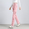 thumbnail image 5 of Pantalones deportivos negros ajustados de cintura alta para mujer, holgados, informales, de primavera, 5 of 5