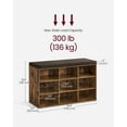 thumbnail image 6 of Shoe Bench with Cushion, Storage Bench with Adjustable Shelves, Rustic Brown and Brown, 6 of 9