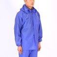 thumbnail image 3 of Rain Suit Split Thickened Coat Pant Non Disposable Raincoat Button Closure Gathered Cuffs Rain Wear 2J Blue Free Size, 3 of 5