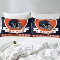 thumbnail image 4 of Erosebridal Football City Chicago Sheet Set Full, Soccer Sport Full Sheet Sets, Navy Orange Bedding Sets Full Size, Microfiber Bedroom Decoration, 4pcs, 4 of 7