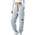thumbnail image 2 of Mifsaly Womens Jogger Sweatpants Baggy High Waisted Lounge Pants Casual Drawstring Elastic Waist Loose Fit Athletic Joggers with Pockets Gray,M, 2 of 7