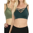 thumbnail image 1 of TheLovely Women's & Plus Front V-Lattice Bralette Sports Bra with Adjustable Straps and Removable Bra Pads, 1 of 3
