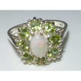 thumbnail image 4 of LBG 10k White Gold Natural Opal and Peridot Womens Promise Ring - Size 5.5, 4 of 4