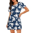 thumbnail image 1 of Easygdp Shark Camisón de manga corta para mujer, informal, estampado, 1 of 6