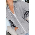 thumbnail image 4 of Women's Gray Zip-up Hoodie Jacket, 4 of 12