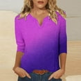 thumbnail image 2 of yillto Women's Elegant Tunic Tops 3/4 Sleeve V Neck Printed T-Shirt Trendy Casual Comfy Pullover Tops, 2 of 5