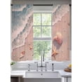 thumbnail image 2 of Summer Beaches Sheer Curtains 2 Panels Set Nautical Ocean Pink Wave Sea Nut Starfish Pearl Sheer Window Curtains Light Filtering Rod Pocket Voile Drapes for Bedroom Living Room 52"X72", 2 of 8