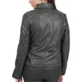 thumbnail image 2 of Boston Harbour Janet Asymmetric Leather Jacket Women - Womens Leather Motorcycle Jacket, 2 of 6