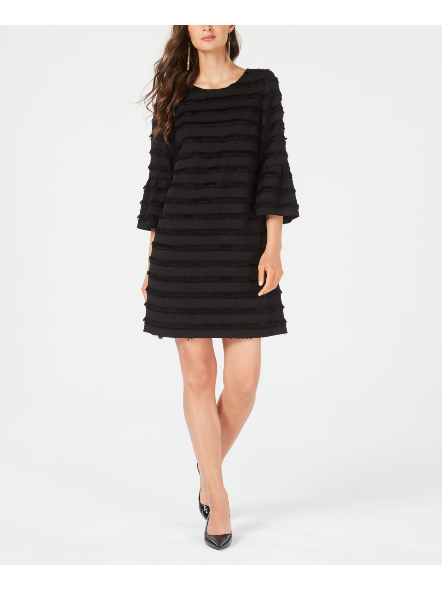 black shift work dress