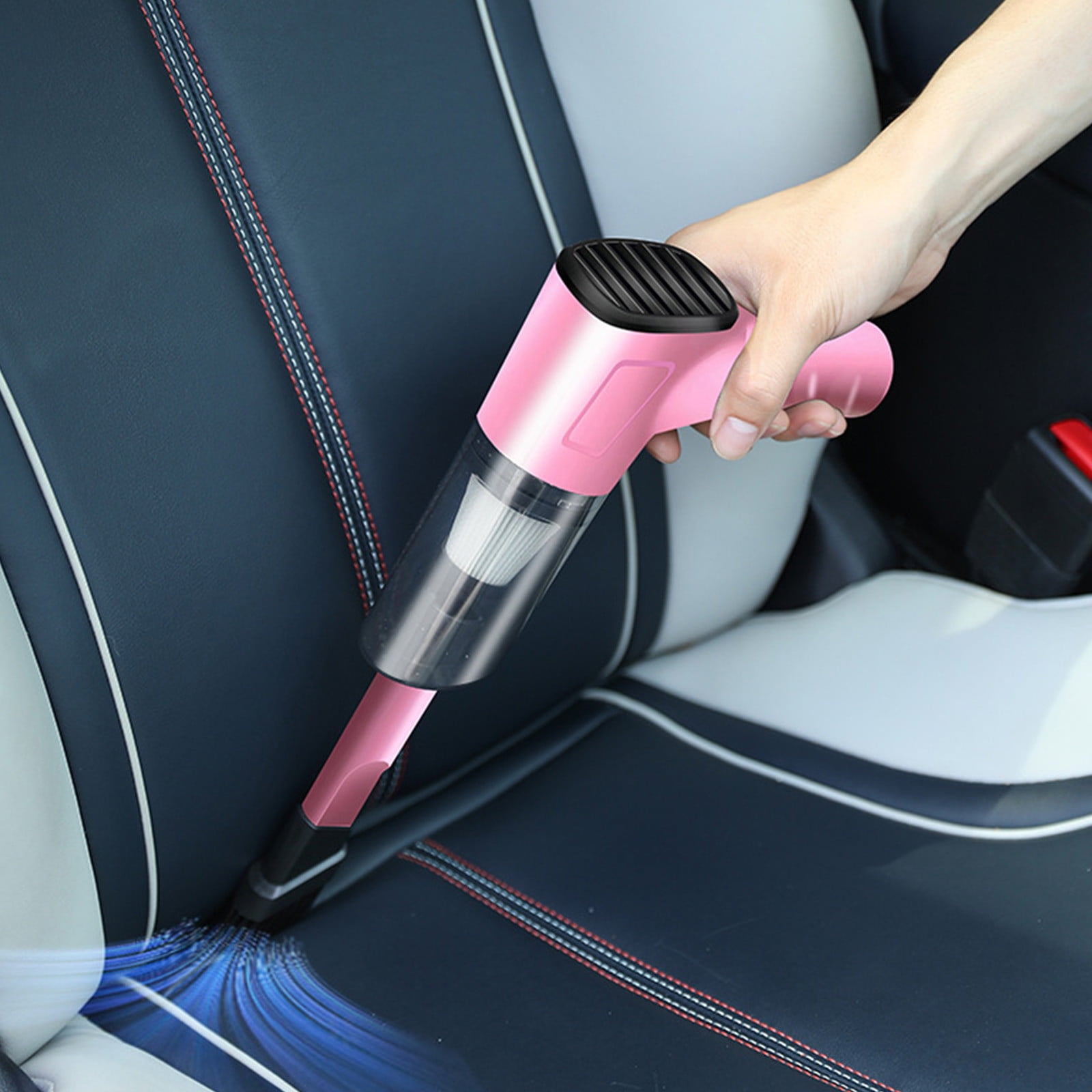 Car Accessories for Women,Wireless Pink Vacuum Cleaner Handheld Car Vacuum Cleaner 120W,Mini Blower Pink Car Vacuum Cleaner Car Detailing Kit,Couch Carpet Pet Dog Hair Vacuum,Gifts (PK-1.2Ah-Wired)
