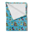 thumbnail image 2 of Pirates Soft Flannel Fleece Throw Blanket, Friendly and Funny Cartoon Animals Floating on Blue Sea Tropical Island Treasure, Cozy Plush for Indoor and Outdoor Use, 50" x 70", Multicolor, by Ambesonne, 2 of 5
