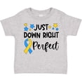 thumbnail image 3 of Inktastic Just Down Right Perfect Down Syndrome Awareness Ribbon Boys or Girls Toddler T-Shirt, 3 of 5