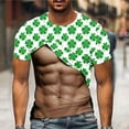 thumbnail image 1 of UVEASISHA T-Shirts Graphiques Amusants pour Hommes Fête de la Saint-Patrick Faux Imprimé Muscle Manches Courtes T-Shirts Fête de la Saint-Patrick Trèfle Porte-Bonheur Col Rond Hauts Soldes Aujourd'hui Liquidation Vert TTG, 1 of 5