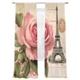 thumbnail image 6 of Pink Spring Floral Sheer Curtains for Living Room Bedroom Vintage Rose Flower Retro Sheer Curtains 96 Inch Long 2 Panels Set Light Filtering Curtain Window Treatments Drapes for Dining Room, 6 of 6