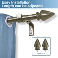thumbnail image 4 of Urbanest Adjustable Single Curtain Rod Set Lance Finials – 5/8-Inch Diameter, With Antique Gold Rod, 28–48 Inches, 4 of 5