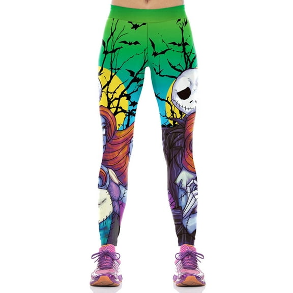 Nightmare Before Christmas Jack and Sally Polyester/Spandex Leggings