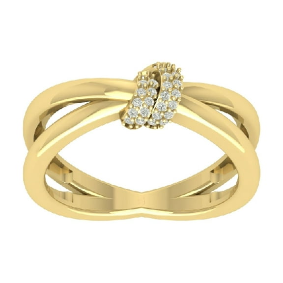 Araiya 14K Yellow Gold Diamond Band Ring (1/10 cttw, I-J Color, I2-I3 Clarity), Size 7