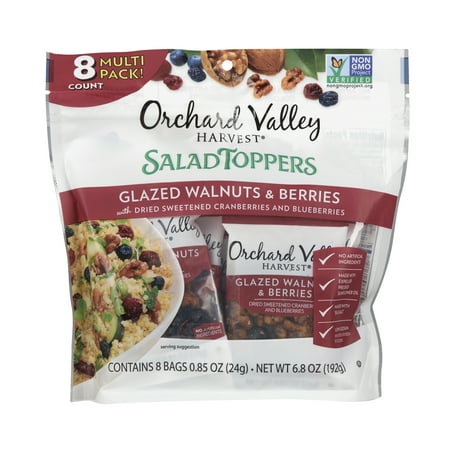 Orchard Valley Harvest Glazed Walnuts Salad Toppers, 0.85 oz (8 (Best Cranberry Walnut Chicken Salad)