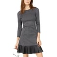 thumbnail image 1 of MICHAEL Michael Kors Womens Check Print Faux Leather Trim Mini Dress, 1 of 1