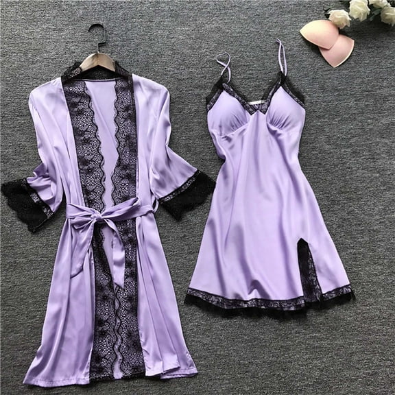 Silk Robes for Women Nightgown and Pajama Pants Set&Four Piece Set Women Sleepwear